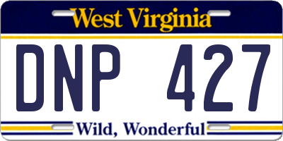 WV license plate DNP427