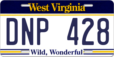 WV license plate DNP428