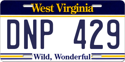 WV license plate DNP429