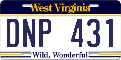 WV license plate DNP431