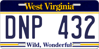 WV license plate DNP432