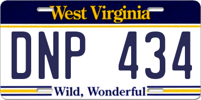 WV license plate DNP434
