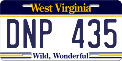 WV license plate DNP435