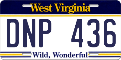 WV license plate DNP436