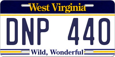 WV license plate DNP440