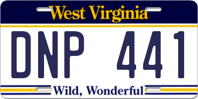 WV license plate DNP441