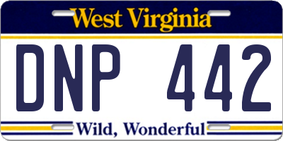 WV license plate DNP442