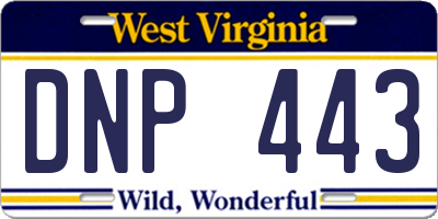 WV license plate DNP443