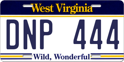 WV license plate DNP444