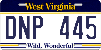 WV license plate DNP445