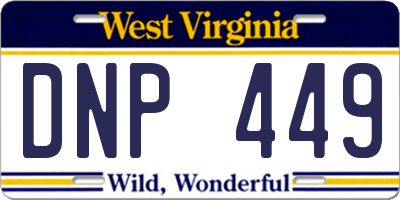WV license plate DNP449