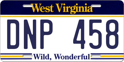 WV license plate DNP458