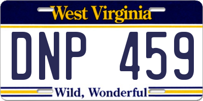WV license plate DNP459