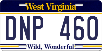 WV license plate DNP460