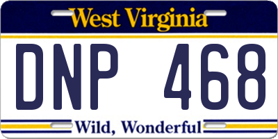 WV license plate DNP468