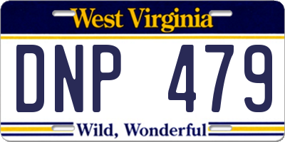 WV license plate DNP479