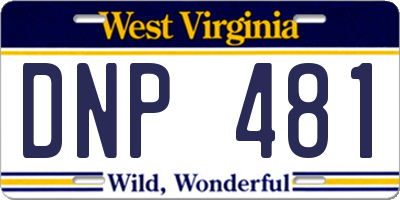 WV license plate DNP481