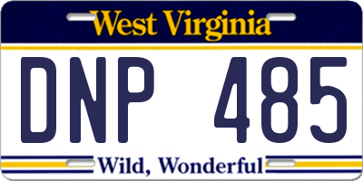 WV license plate DNP485