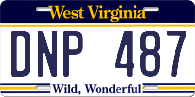 WV license plate DNP487