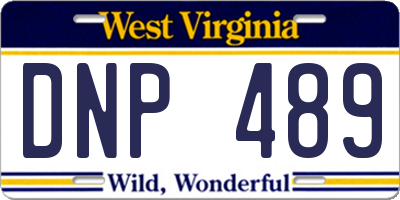 WV license plate DNP489