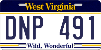 WV license plate DNP491