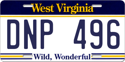 WV license plate DNP496