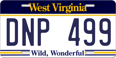 WV license plate DNP499