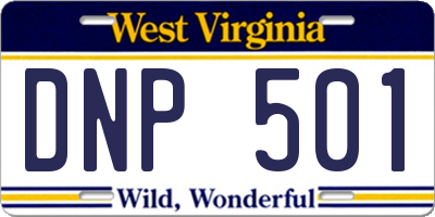 WV license plate DNP501