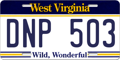 WV license plate DNP503