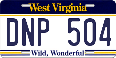 WV license plate DNP504