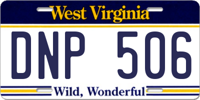 WV license plate DNP506