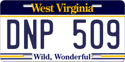 WV license plate DNP509
