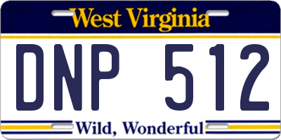 WV license plate DNP512