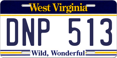 WV license plate DNP513