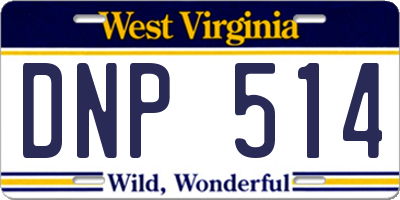 WV license plate DNP514