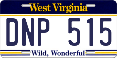 WV license plate DNP515