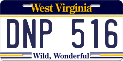 WV license plate DNP516