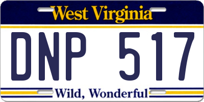 WV license plate DNP517