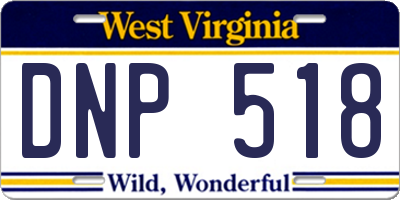 WV license plate DNP518