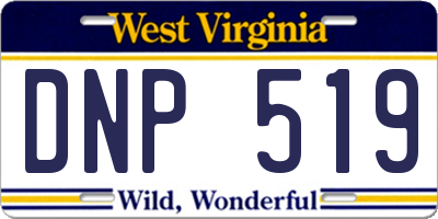 WV license plate DNP519