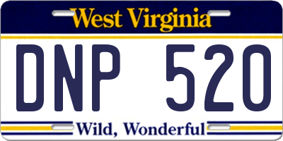 WV license plate DNP520