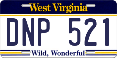 WV license plate DNP521
