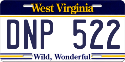 WV license plate DNP522