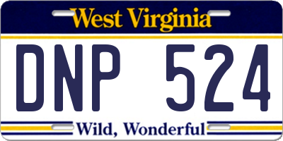 WV license plate DNP524