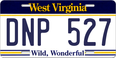 WV license plate DNP527