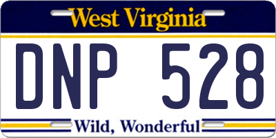 WV license plate DNP528