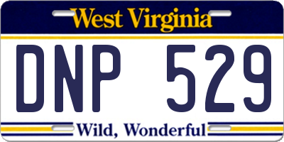 WV license plate DNP529
