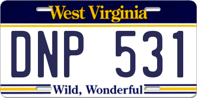 WV license plate DNP531