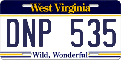 WV license plate DNP535