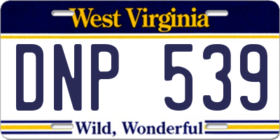 WV license plate DNP539